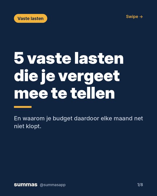 5 vaste lasten die je vergeet mee te tellen